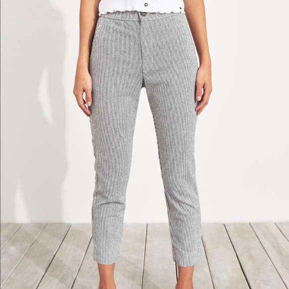 hollister black and white striped pants